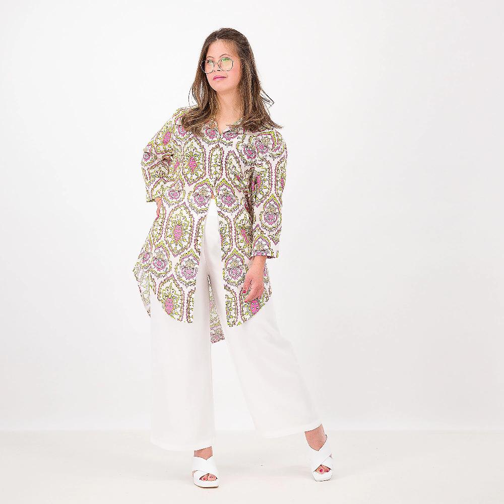 QVC EVA Franco Ciambella Pantaloni Ampi In Viscosa E Lino Con Pieghe