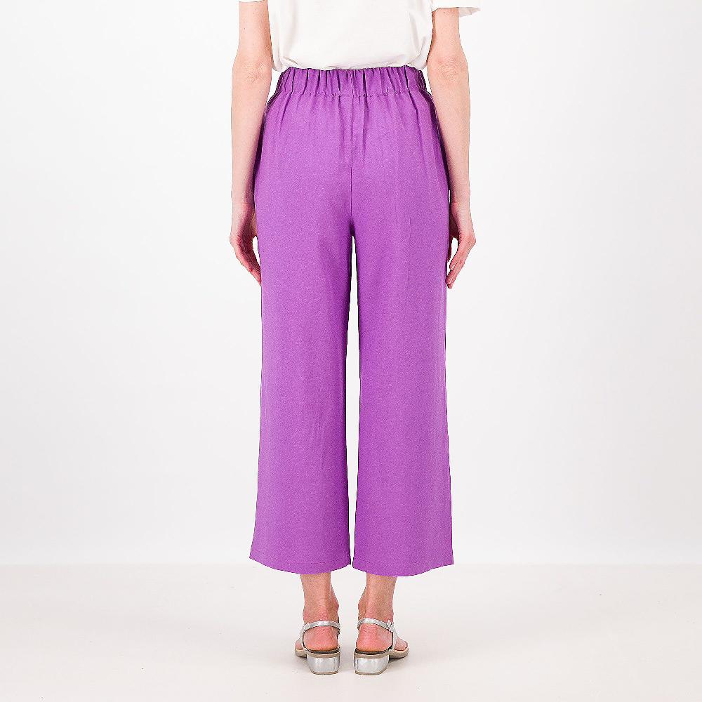 QVC EVA Franco Ciambella Pantaloni Ampi In Viscosa E Lino Con Pieghe
