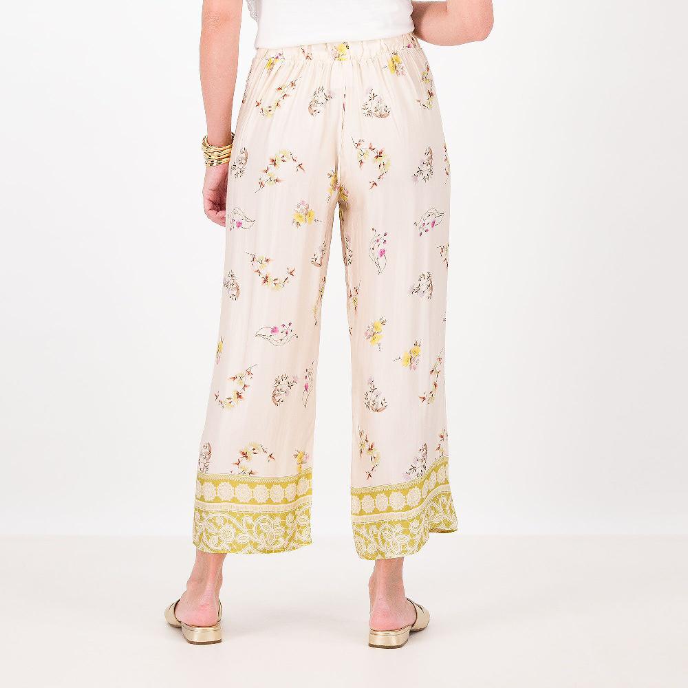QVC EVA Franco Ciambella Pantaloni Cropped Fantasia In Raso 100% Viscosa Made In Italy