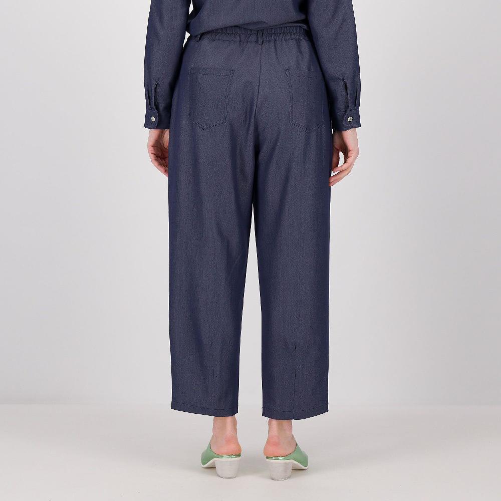 QVC EVA Franco Ciambella Pantaloni In Tessuto Chambray Cangiante