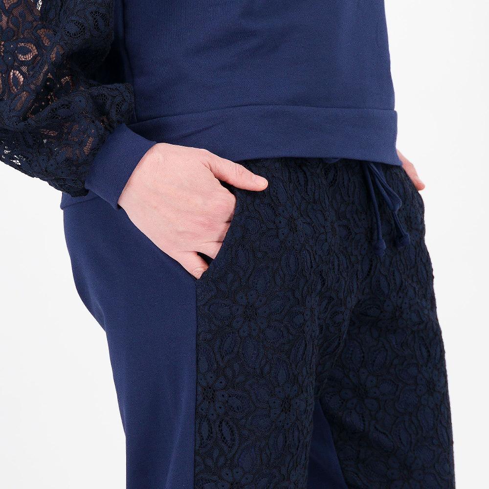 QVC EVA Franco Ciambella Pantaloni Jogger In Felpa Di Cotone Con Pizzo