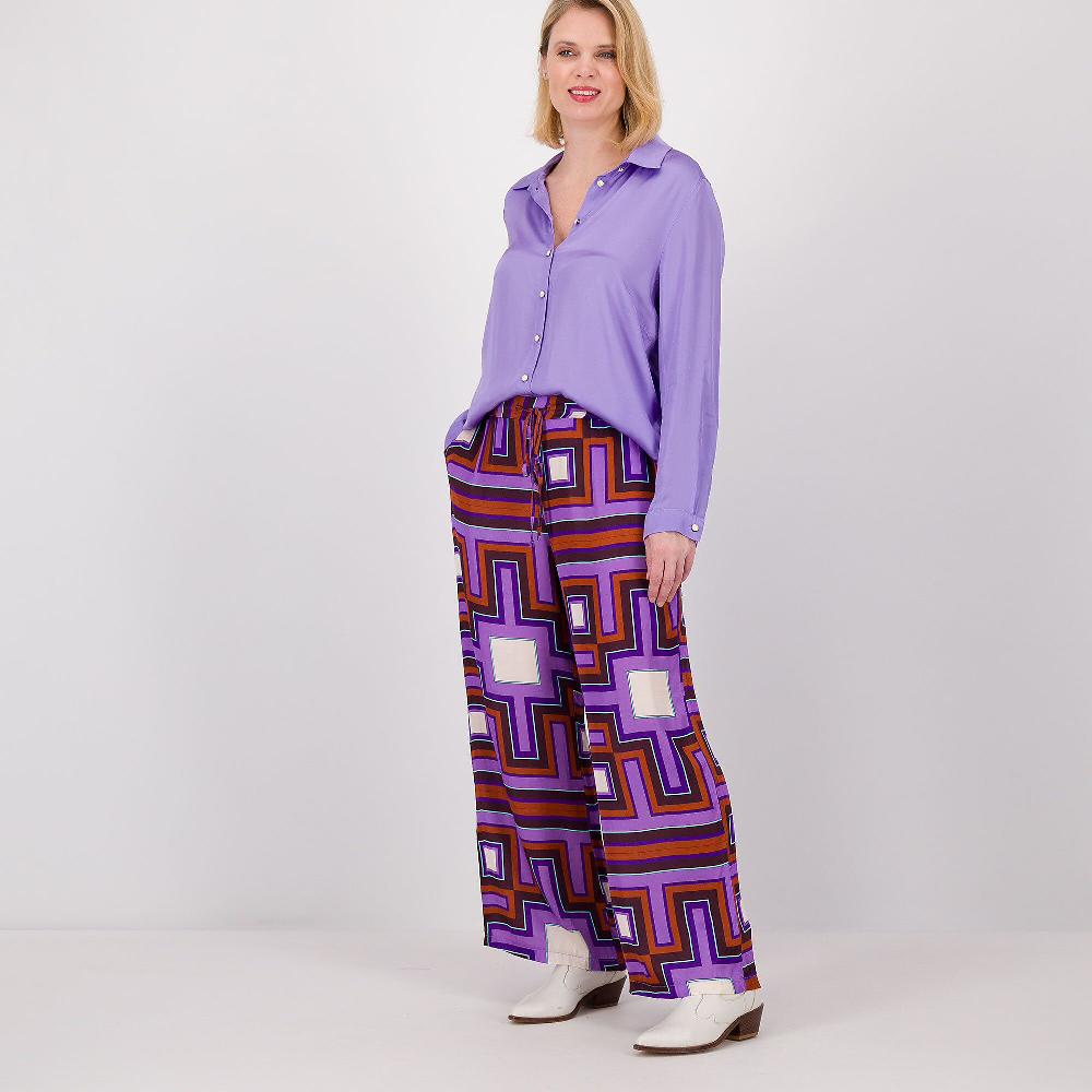 QVC EVA Franco Ciambella Pantaloni Lunghi In Raso Viscosa Fantasia