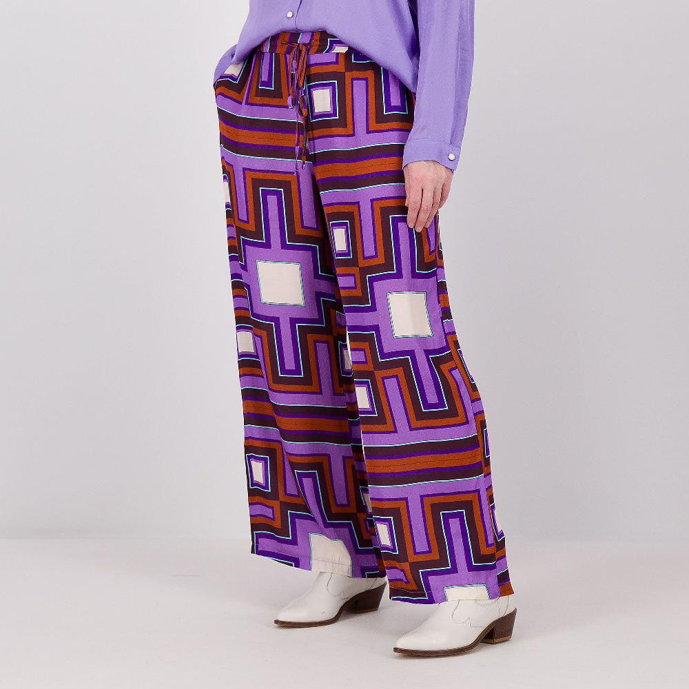 QVC EVA Franco Ciambella Pantaloni lunghi in raso viscosa fantasia