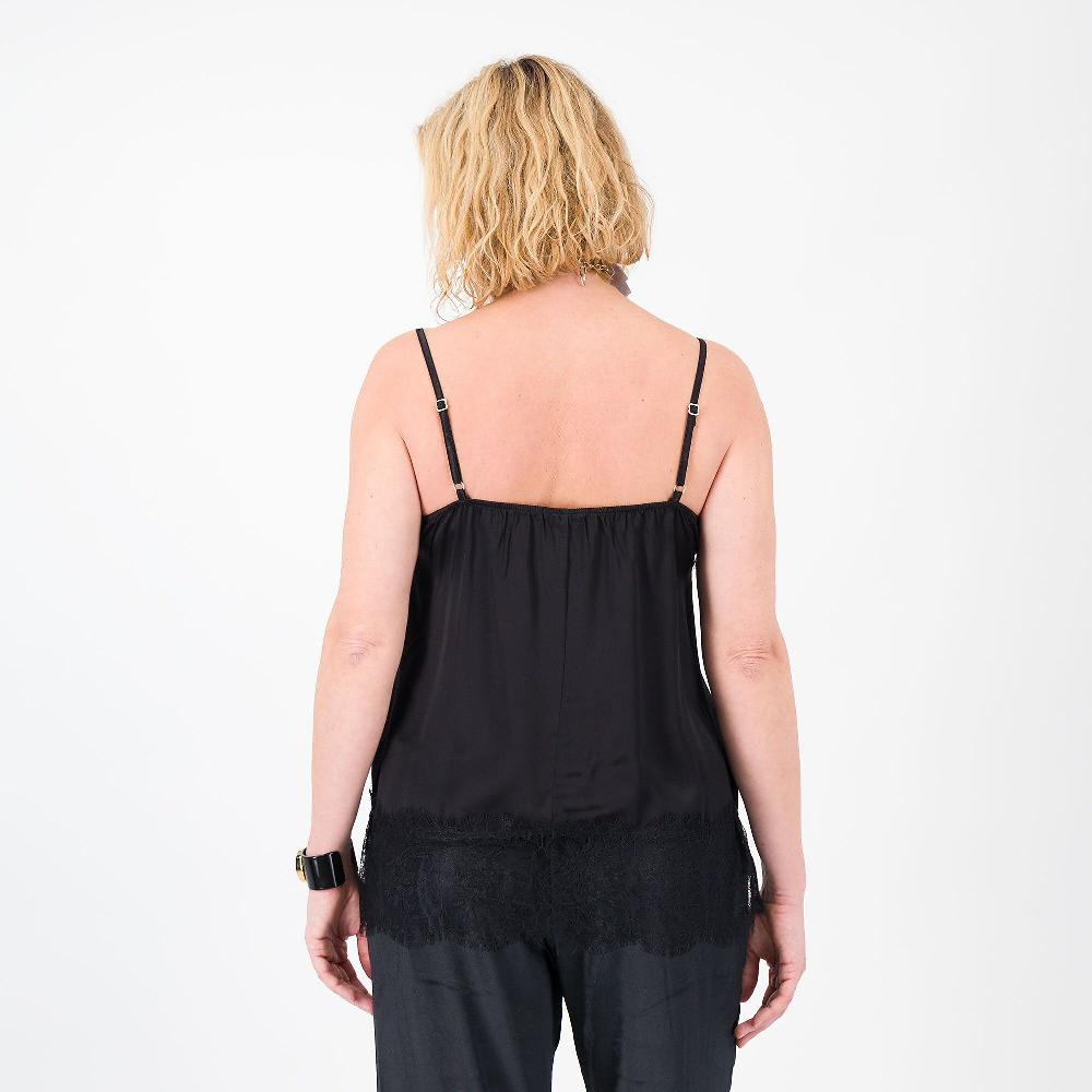 QVC EVA Franco Ciambella Top In Raso Di Viscosa E Pizzo