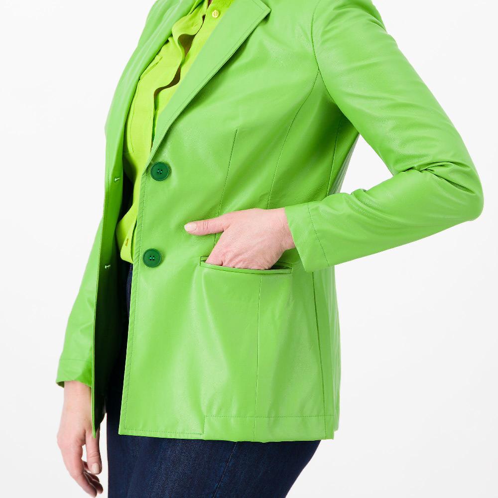 QVC EXTESA Blazer In Tessuto Spalmato Con Tasche Ad Aletta