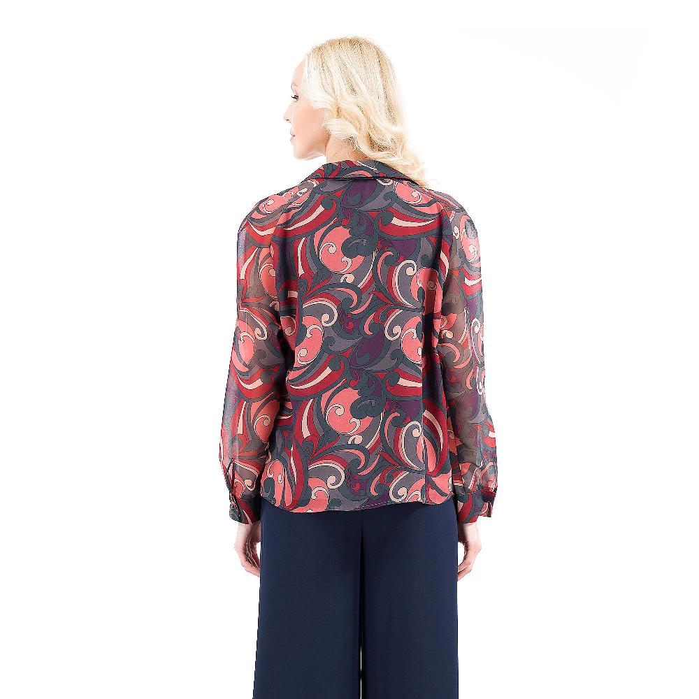 QVC EXTESA Blusa Fantasia Collo A Camicia E Jabot Made In Italy