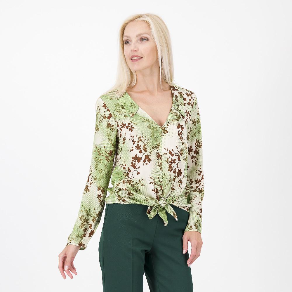 QVC EXTESA Blusa fantasia in viscosa con nodo al fondo