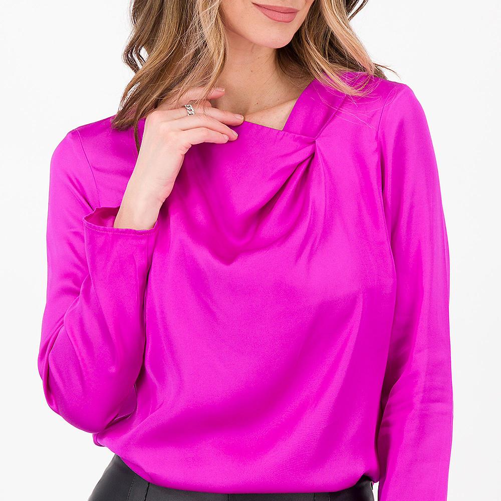 QVC EXTESA Blusa In Raso Di Viscosa Collo Asimmetrico
