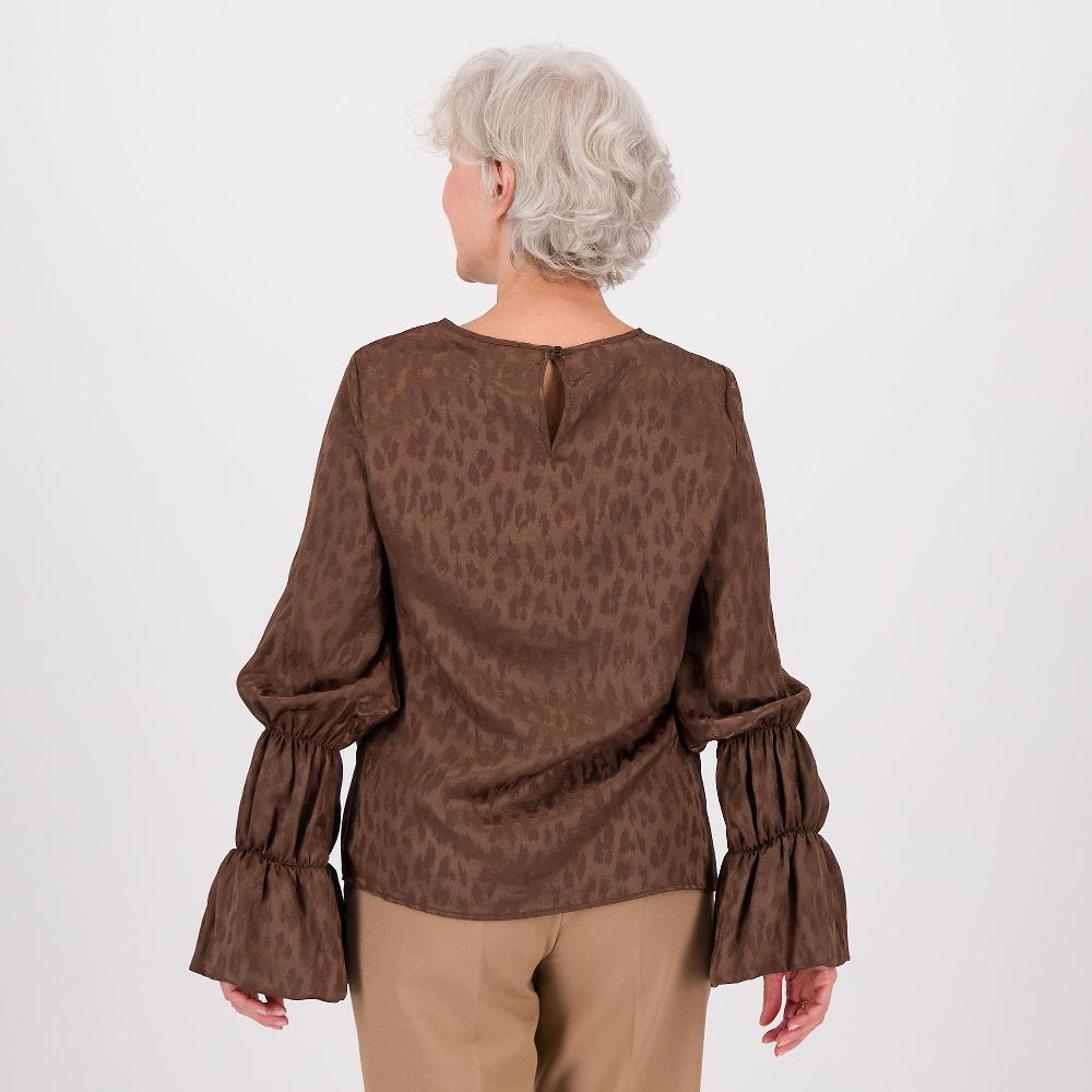 QVC EXTESA Blusa In Raso Jacquard Con Sbuffi Sulle Maniche