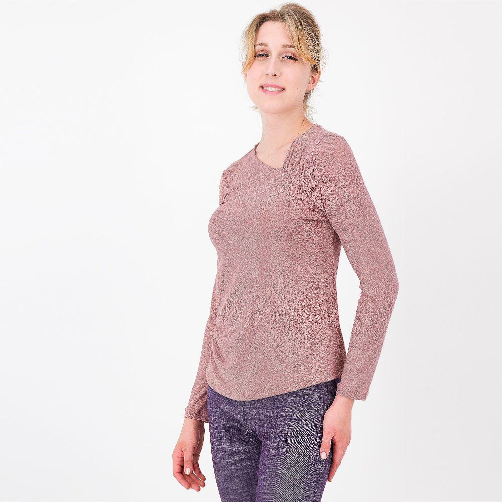 QVC EXTESA Blusa Lamè Drappeggio Allo Scollo Made In Italy