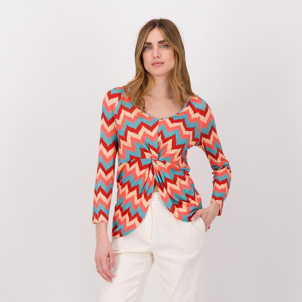 QVC EXTESA Blusa maniche lunghe fantasia linea a tulipano