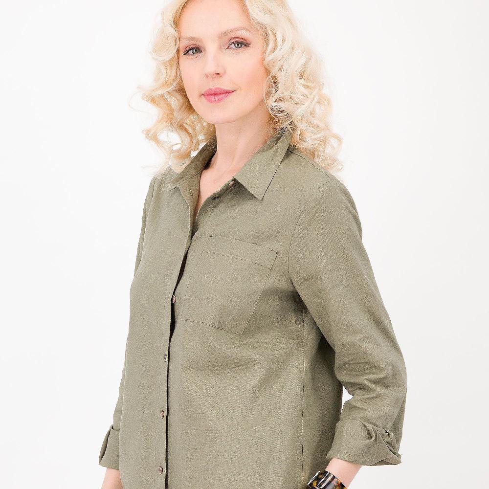 QVC EXTESA Camicia In Lino E Viscosa Con Manica Lunga