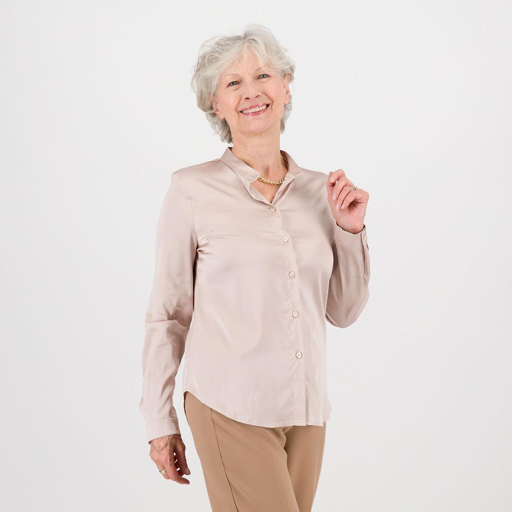 QVC EXTESA Camicia in raso di viscosa stretch a maniche lunghe