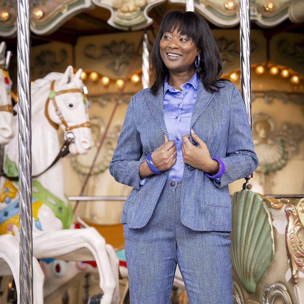 QVC EXTESA Giacca Di Jeans Con Imputure A Contrasto