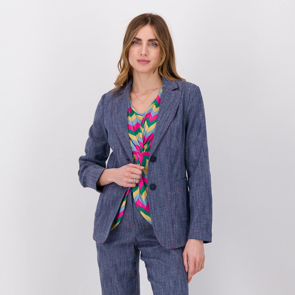 QVC EXTESA Giacca di jeans con imputure a contrasto