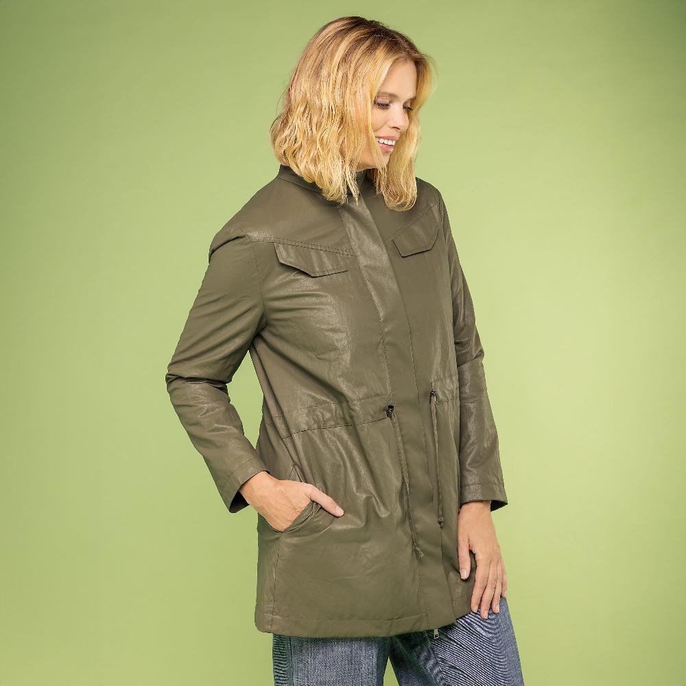 QVC Extesa Giacca in tessuto spalmato con coulisse e chiusura zip