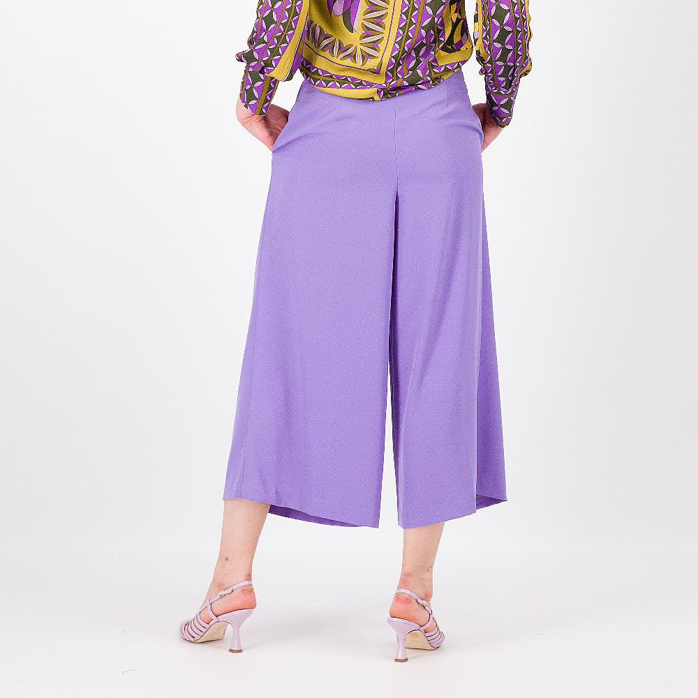 QVC EXTESA Pantagonna In Cady Crêpe Sfondo Piega Davanti Made In Italy