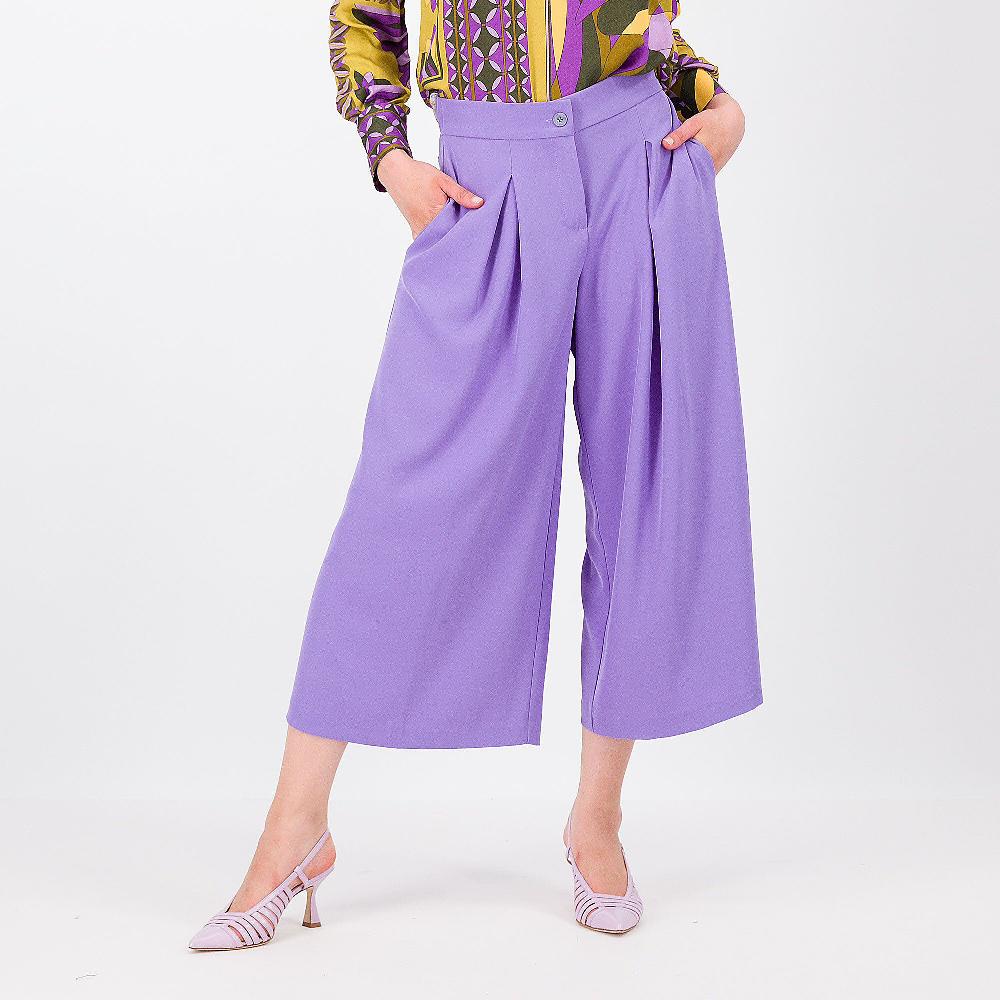 QVC EXTESA Pantagonna in cady crêpe Sfondo piega davanti Made in Italy