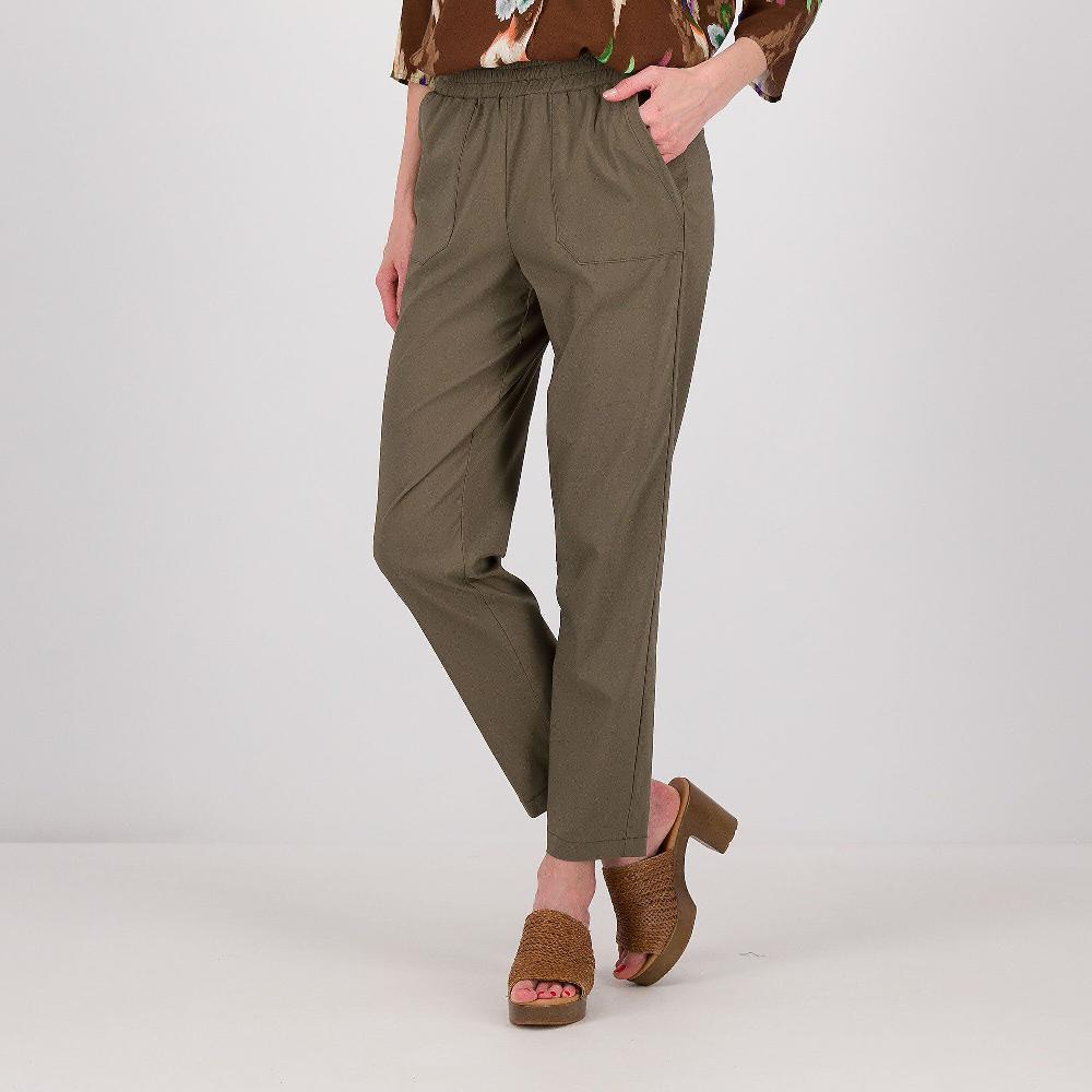 QVC EXTESA Pantaloni a carota con elastico in vita e tasche applicate