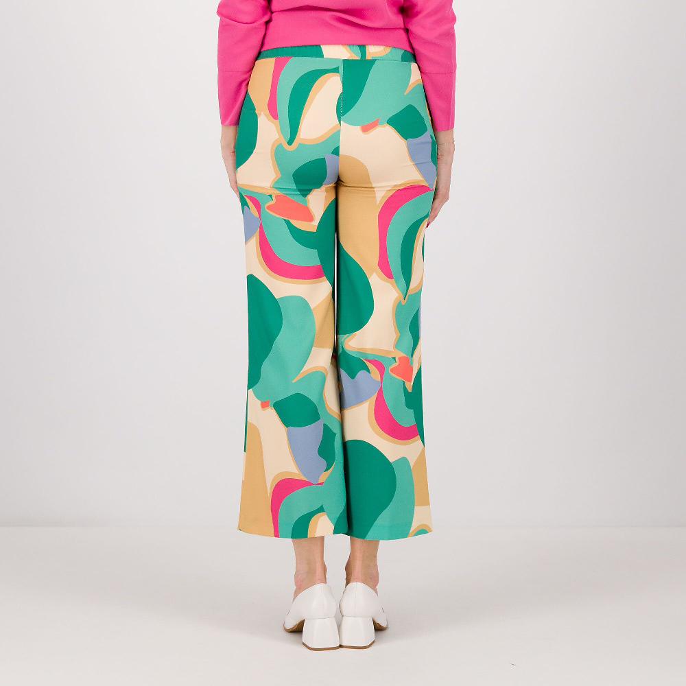 QVC EXTESA Pantaloni Cropped Fantasia In Tessuto Fluido