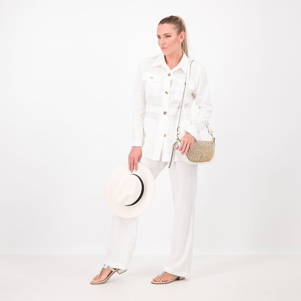 QVC EXTESA Pantaloni Gamba Dritta In Misto Lino-viscosa