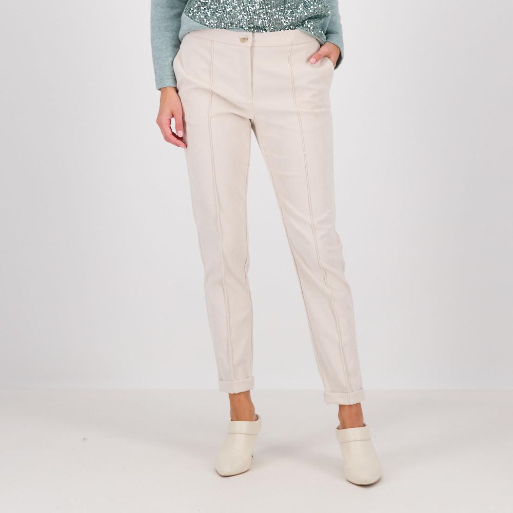 QVC EXTESA Pantaloni in velluto con elastico in vita e balzina al fondo