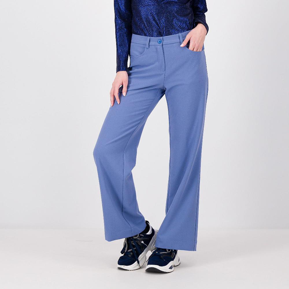 QVC EXTESA Pantaloni linea ampia Tessuto crêpe stretch Tasche modello jeans Made in Italy