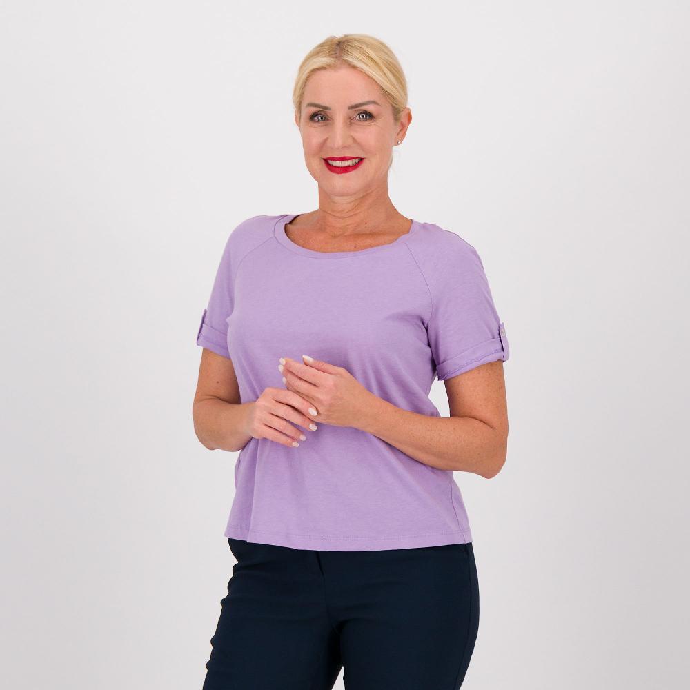 QVC EXTESA T-shirt in cotone con risvolto sulle maniche