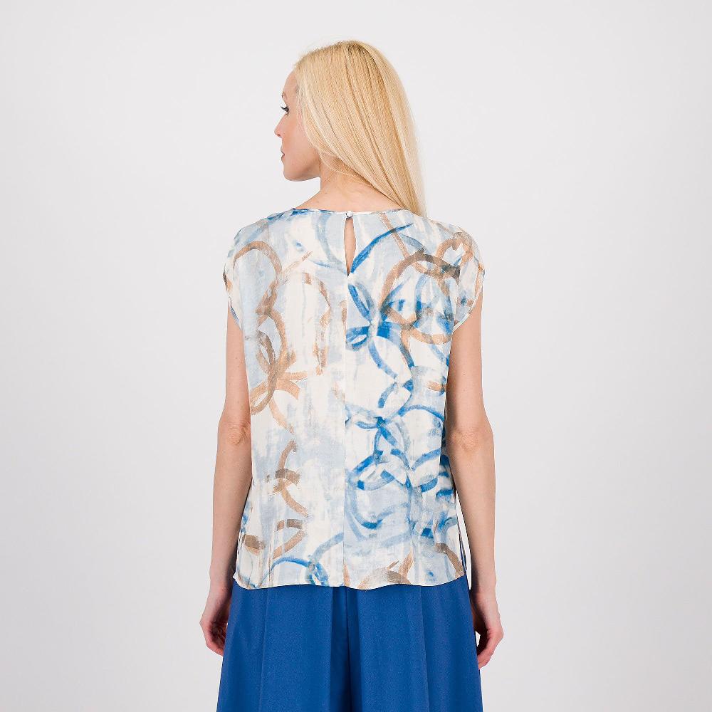 QVC EXTESA T-shirt In Twill Di Viscosa Fantasia Goccia Dietro