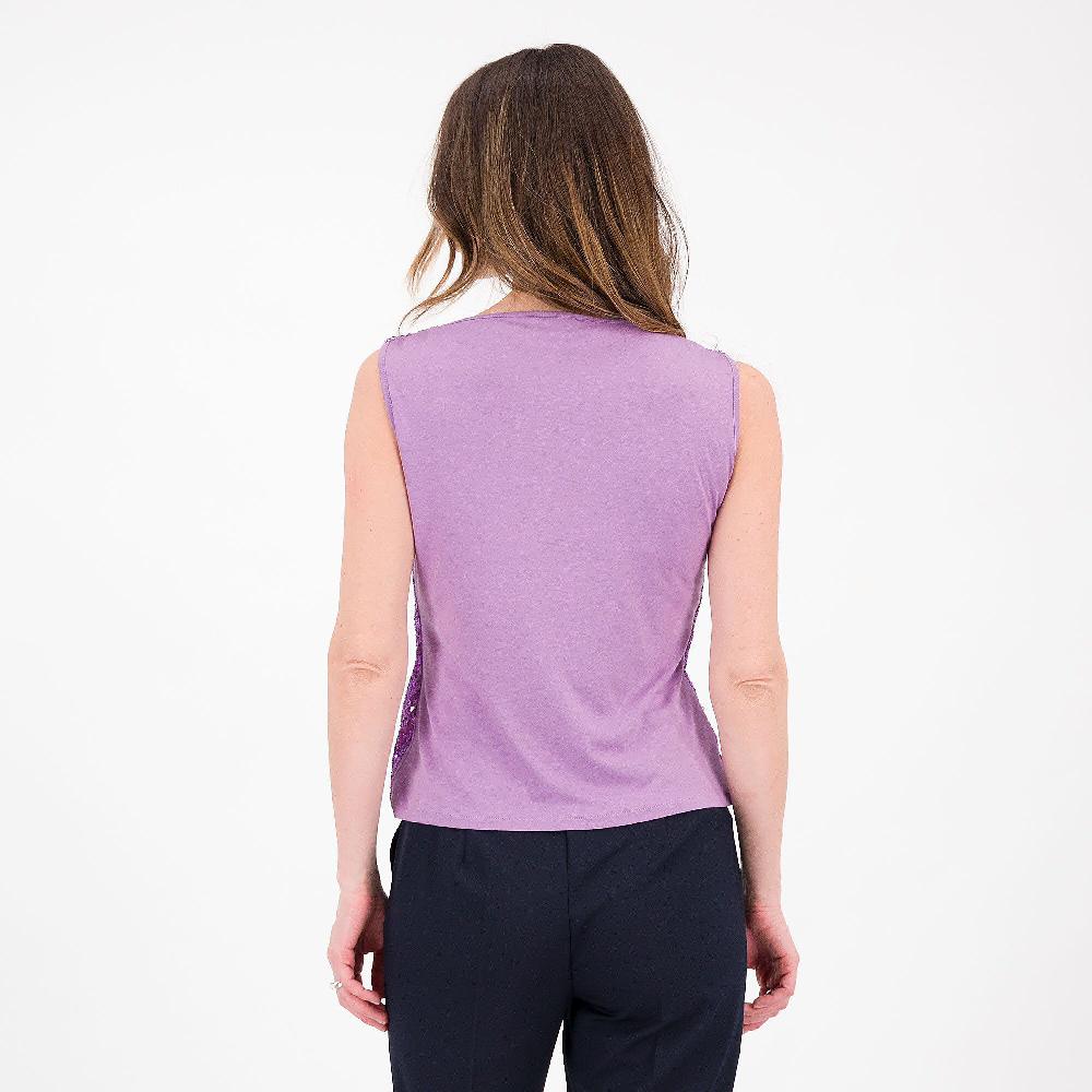 QVC EXTESA Top Paillettes Scollo A V Dietro In Jersey Made In Italy