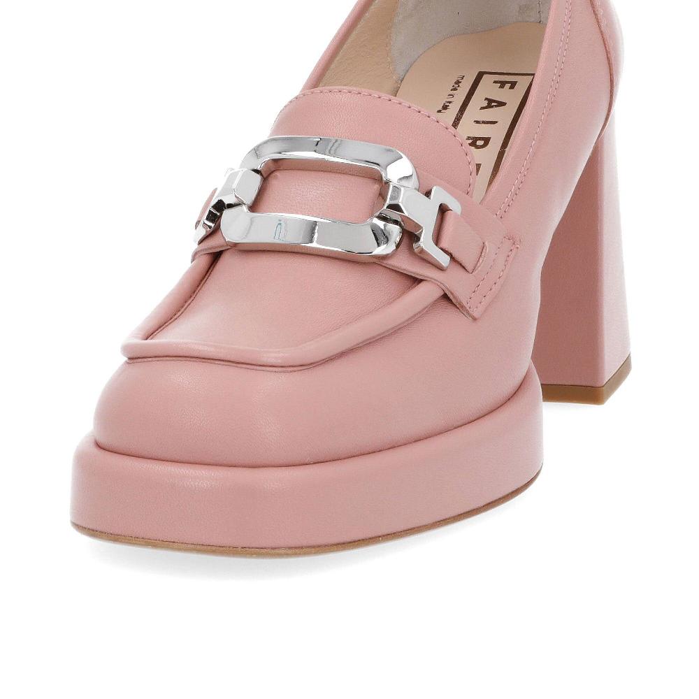 QVC FAIRE Mocassini In Pelle Con Morsetto Tacco 9 Cm Con Plateau