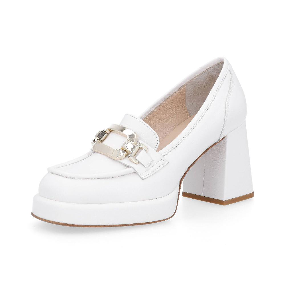 QVC FAIRE Mocassini in pelle con morsetto tacco 9 cm con plateau