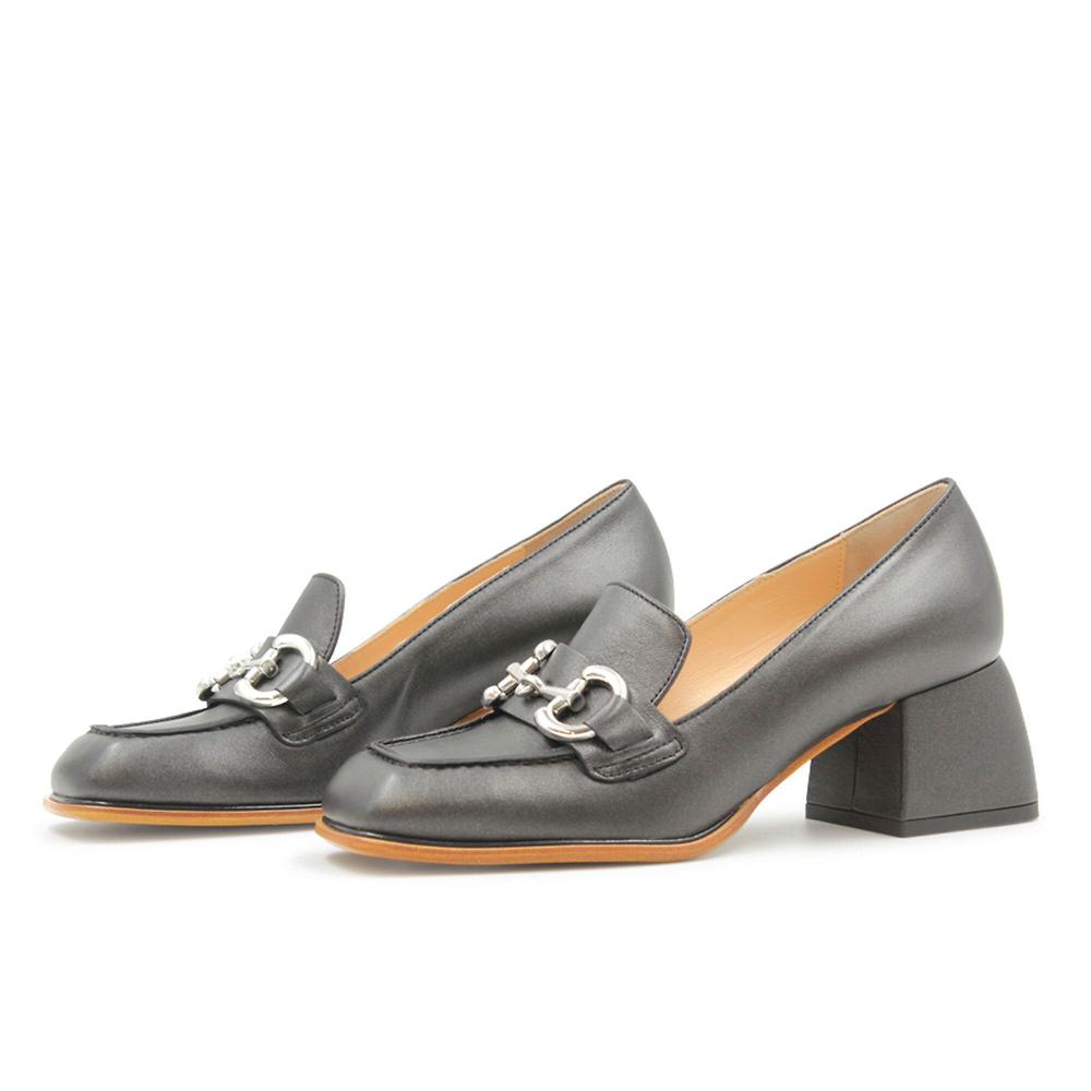 QVC FAIRE Mocassino in pelle con morsetto e tacco 5 5 cm