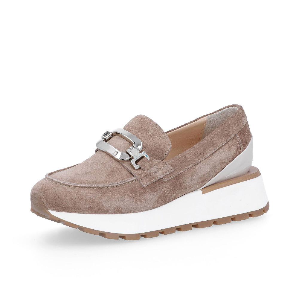 QVC FAIRE Mocassino in pelle con morsetto e zeppa 4 cm