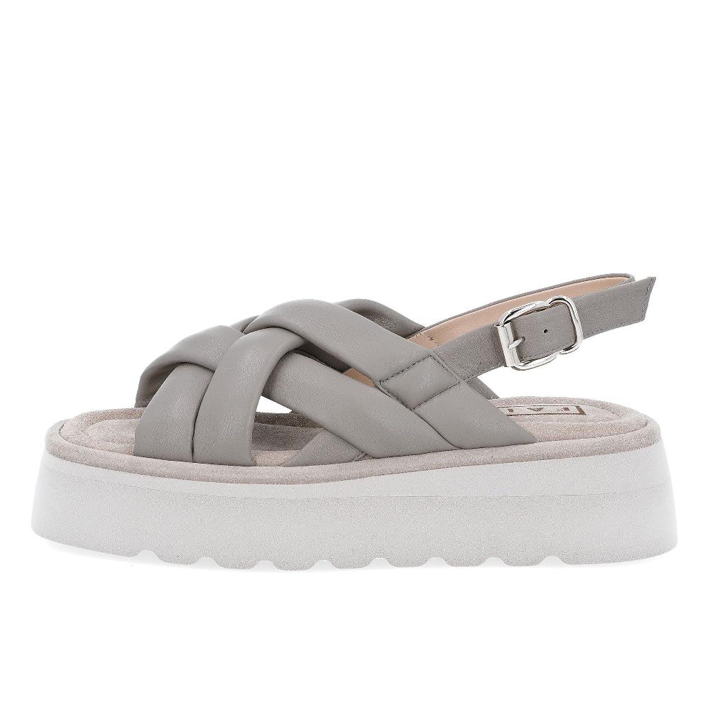QVC FAIRE Sandali In Pelle Con Fasce Incrociate Zeppa 5 Cm