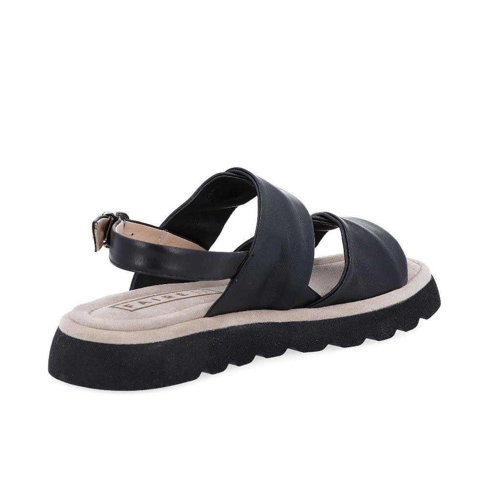 QVC FAIRE Sandalo In Pelle Con Fasce E Zeppa 2 5 Cm