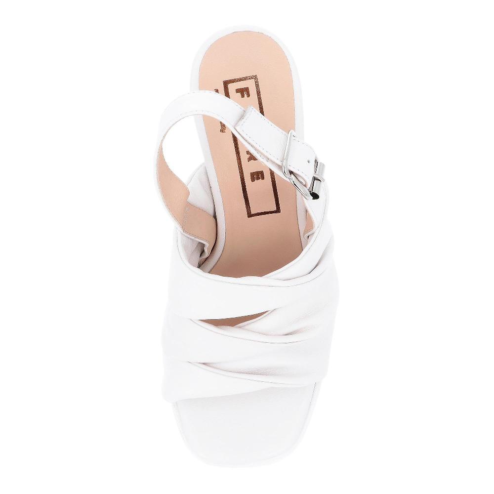 QVC FAIRE Sandalo In Pelle Fasce Imbottite Tacco 8 Cm