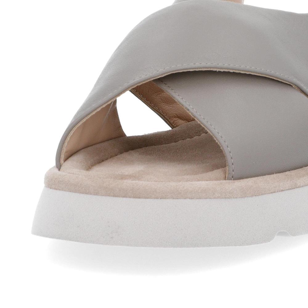 QVC FAIRE Sandalo In Pelle Fasce Incrociate Zeppa 2 5 Cm