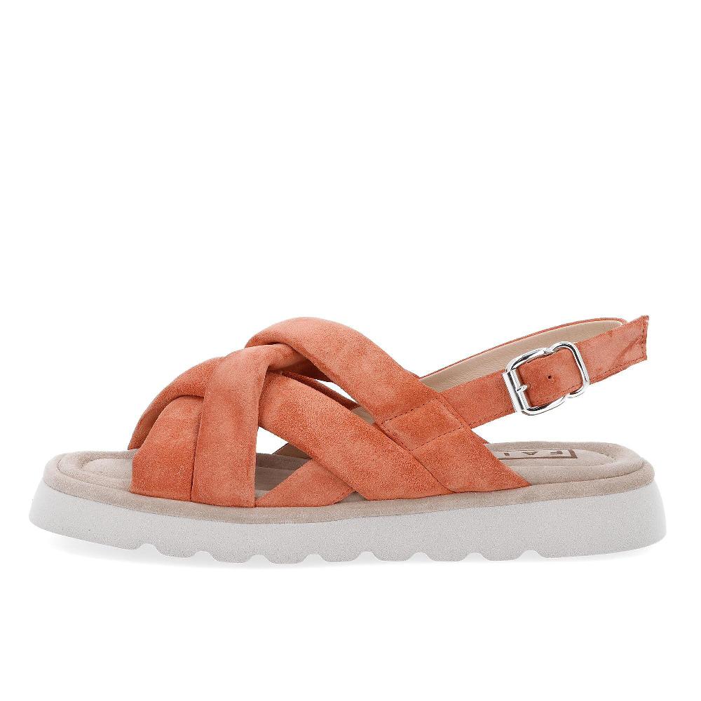 QVC FAIRE Sandalo Scamosciato Fasce Incrociate Zeppa 2 5 Cm