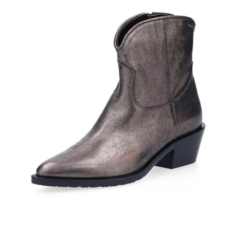 QVC FAIRE Stivaletti texani in pelle con soletta imbottita e tacco 5cm