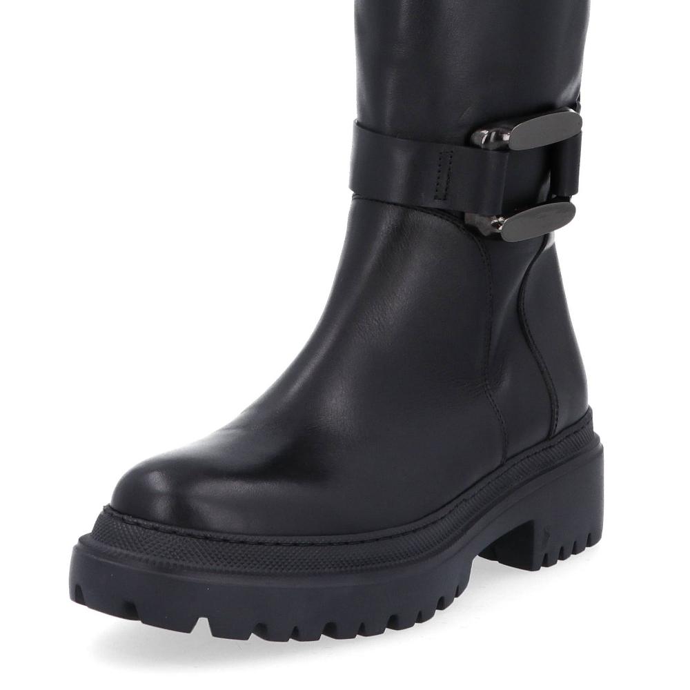 QVC FAIRE Stivali Alti In Pelle Con Fascetta E Fibbia Decorativa