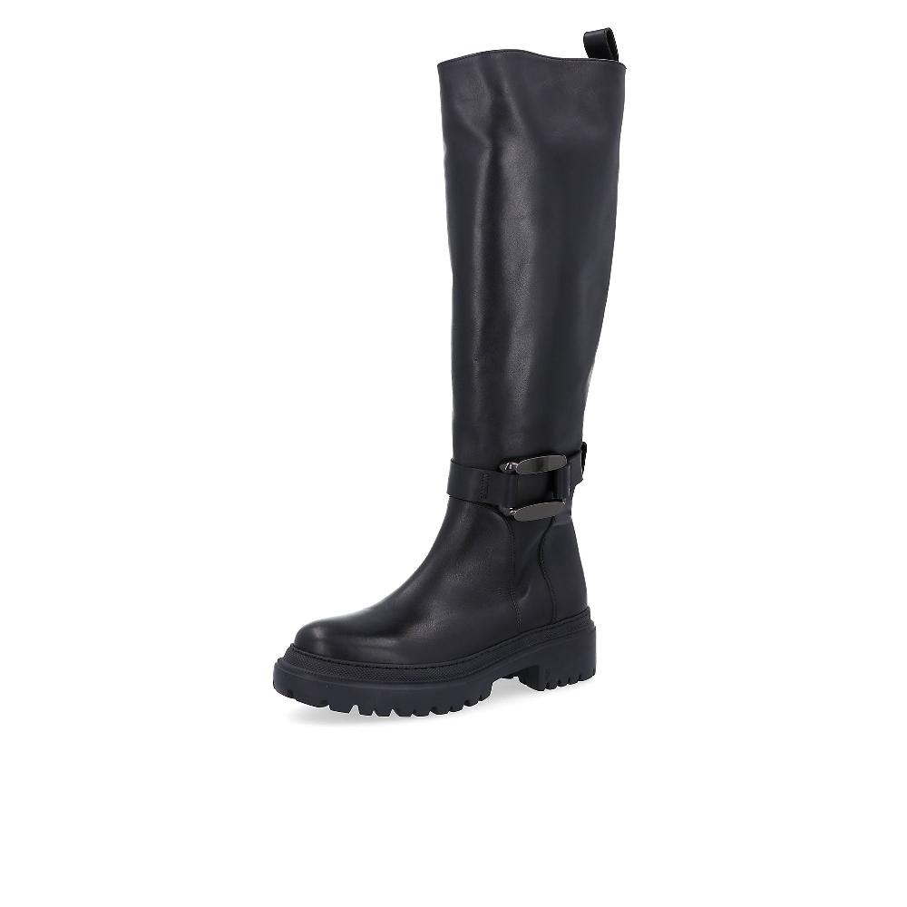 QVC FAIRE Stivali alti in pelle con fascetta e fibbia decorativa