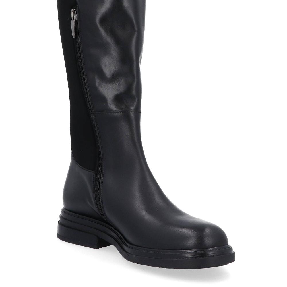 QVC FAIRE Stivali Cuissard In Pelle Con Inserto Elastico