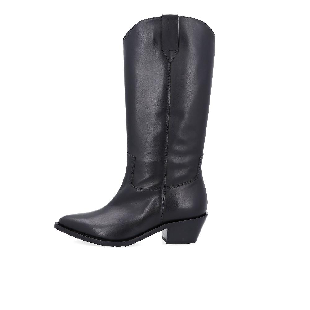 QVC Faire Stivali Texani Alti In Pelle Con Zip Tacco 5cm