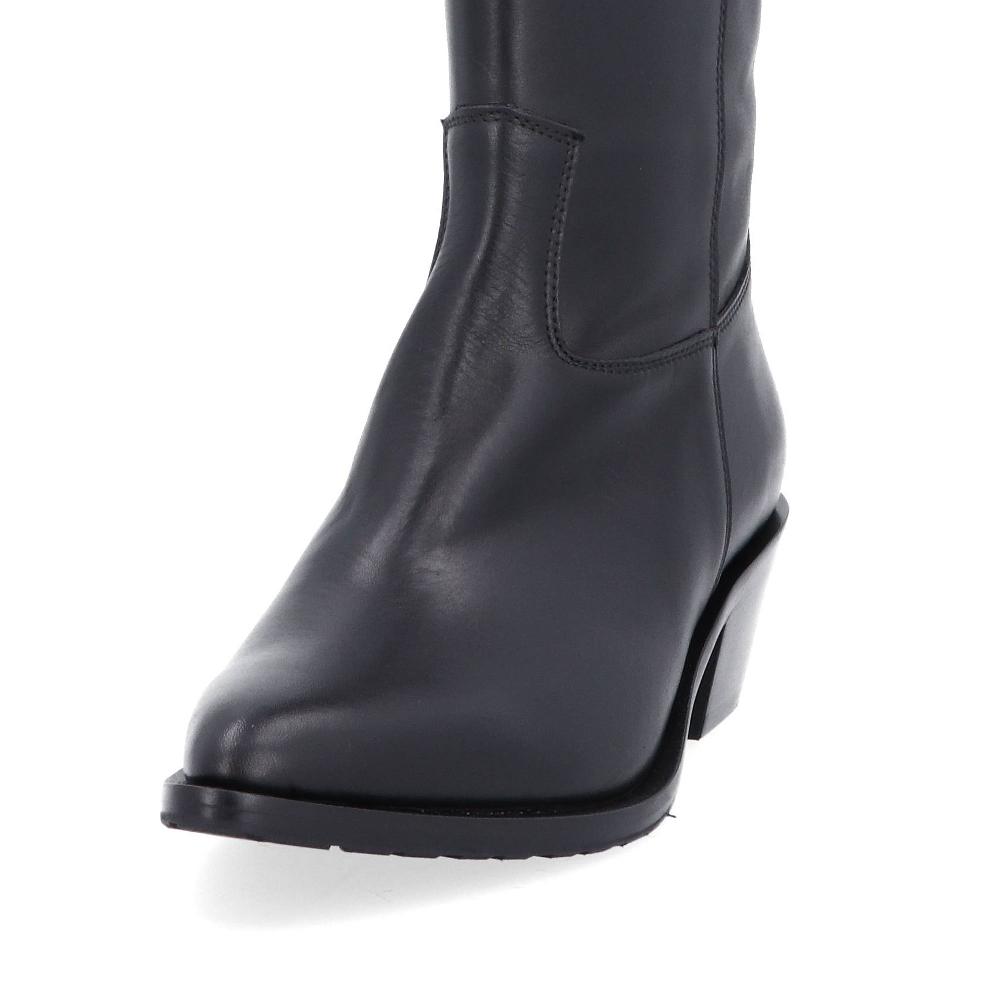 QVC Faire Stivali Texani Alti In Pelle Con Zip Tacco 5cm