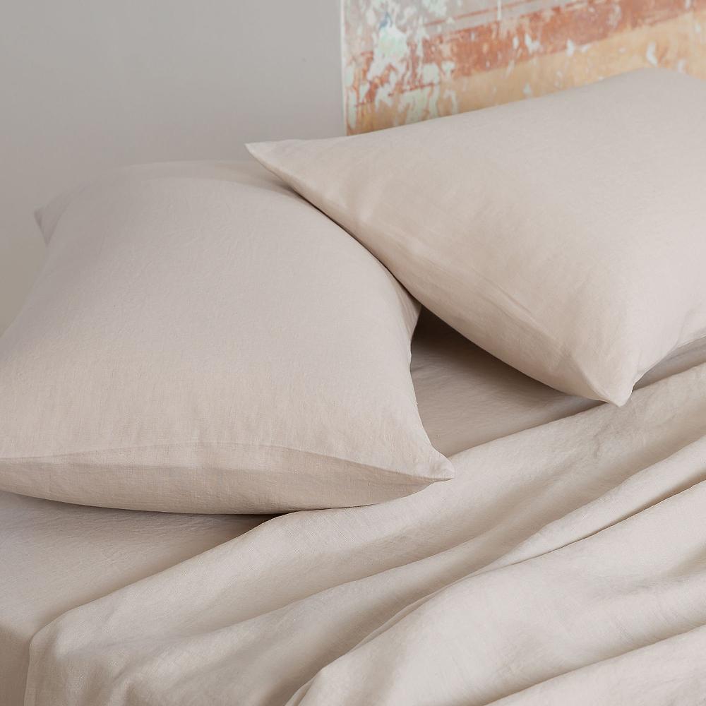 QVC Ferò 2 federe arredo Lino Froissé in lino 65x65 cm