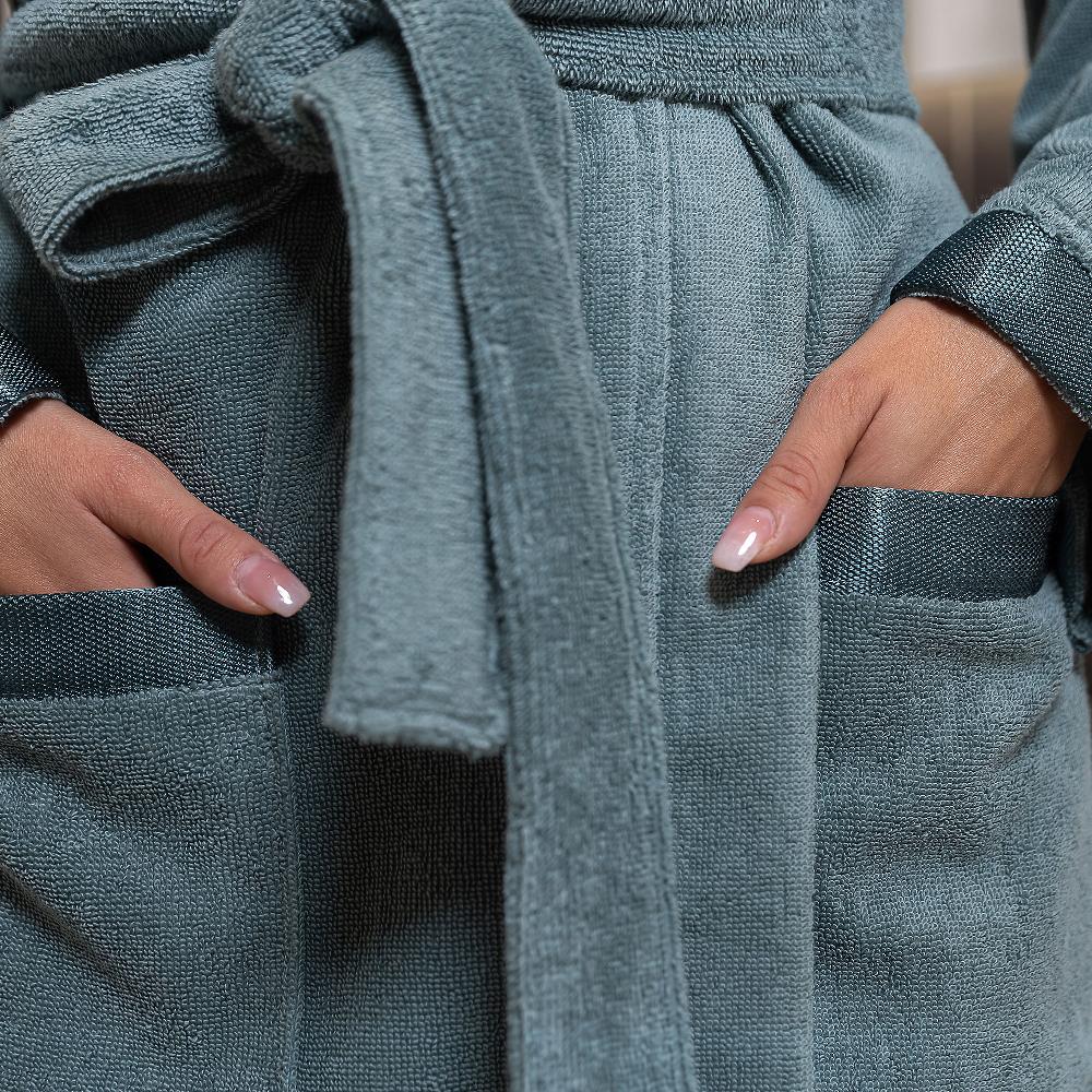 QVC Ferò Accappatoio Elisir Cotone Low Twist 450g Bordi Lucidi Jacquard