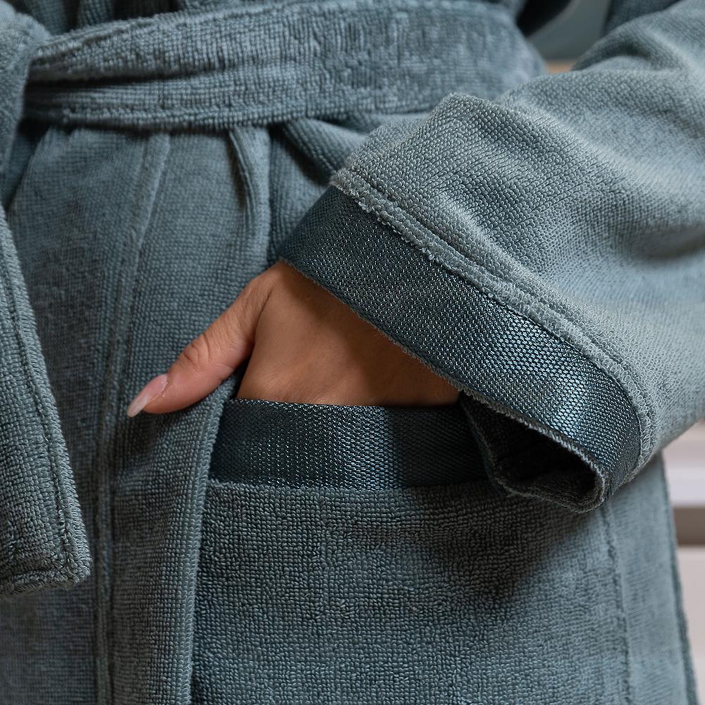 QVC Ferò Accappatoio Elisir Cotone Low Twist 450g Bordi Lucidi Jacquard