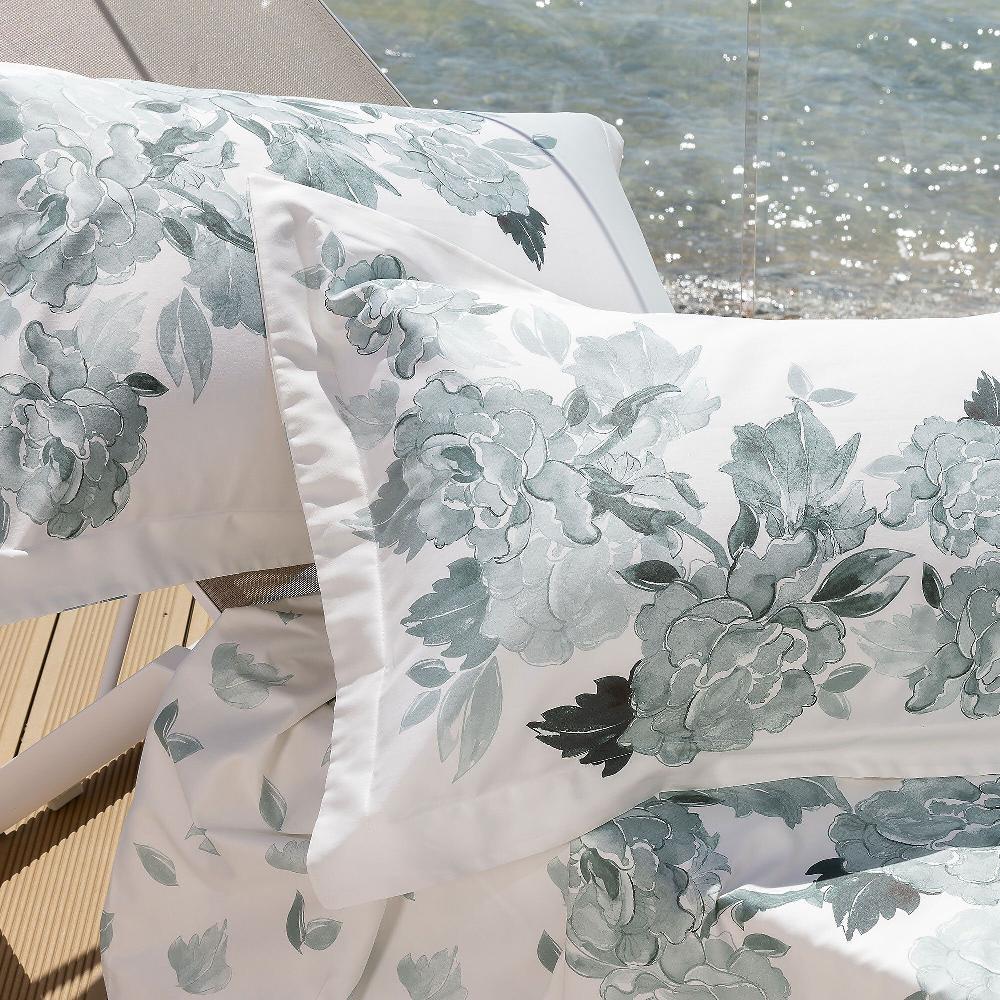 QVC Ferò Completo Letto Acquerello Raso 300TC Stampa Digitale Rose