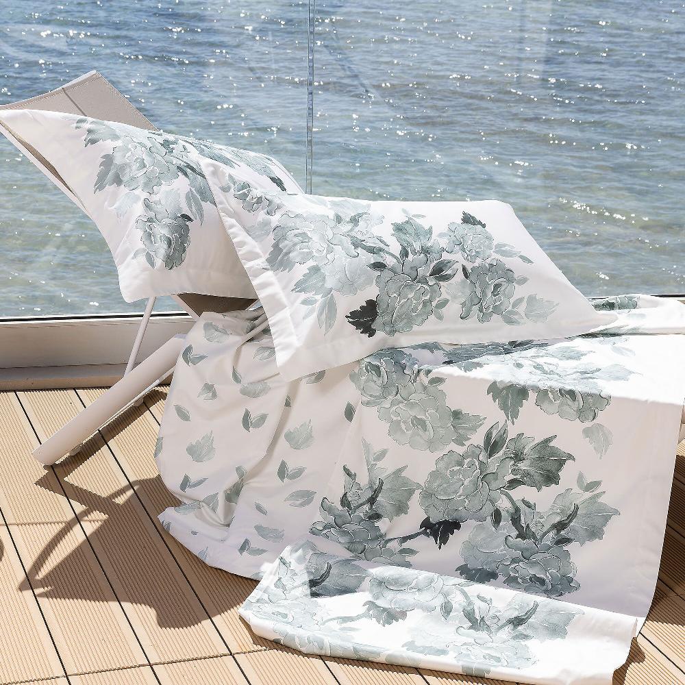 QVC Ferò Completo Letto Acquerello raso 300TC stampa digitale rose